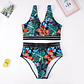 Bikini tiro alto transparencia Eagle floral tropico - Miniatura 3
