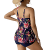 Tankini mujer short Kora azul y rosa