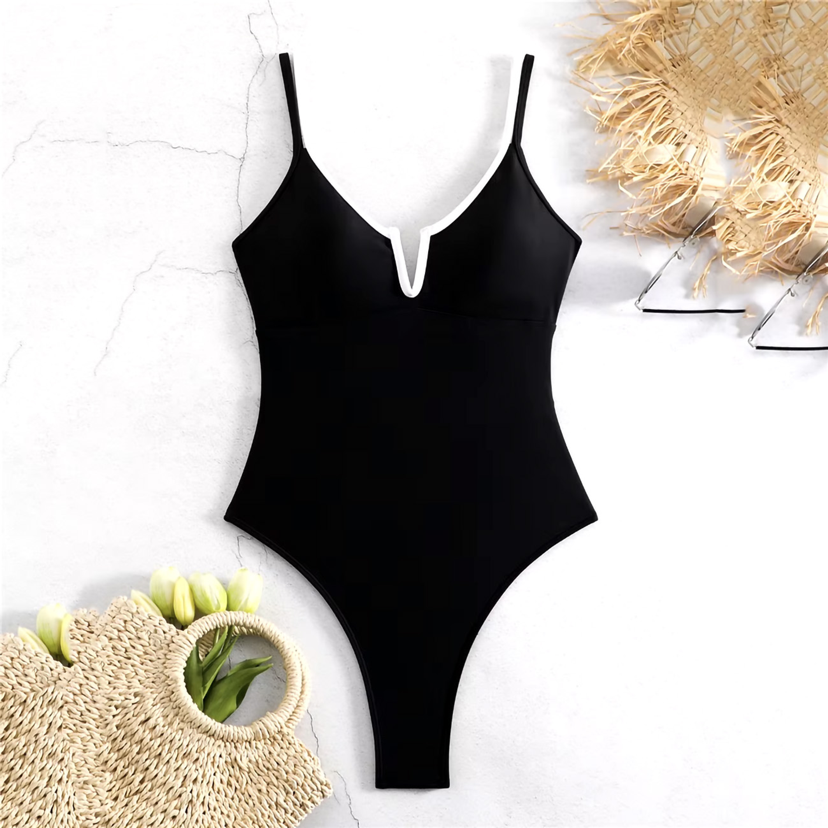 Traje de baño colaless bicolor hilo beachwear 4