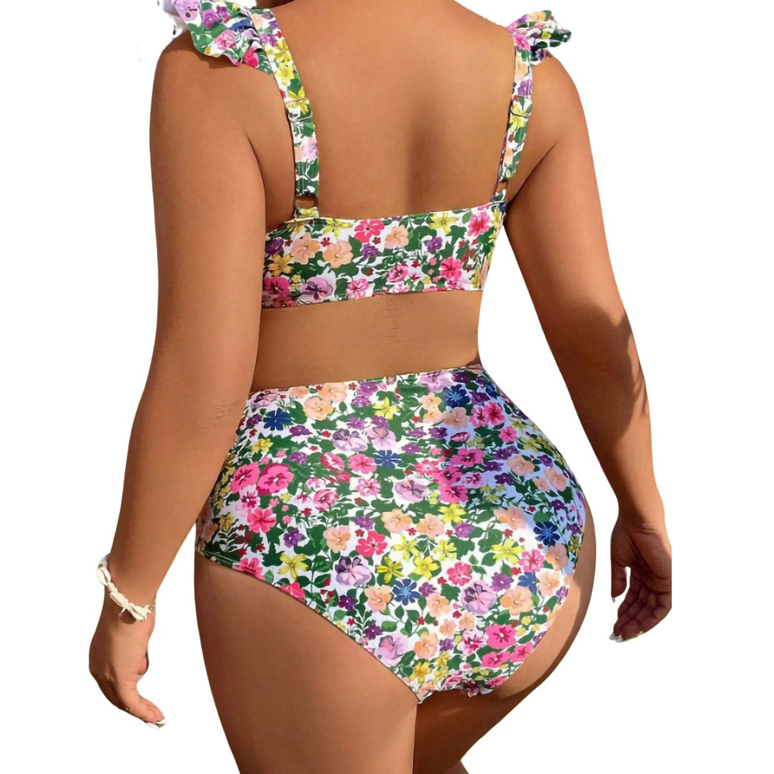 Bikini tiro alto floral pinki 2