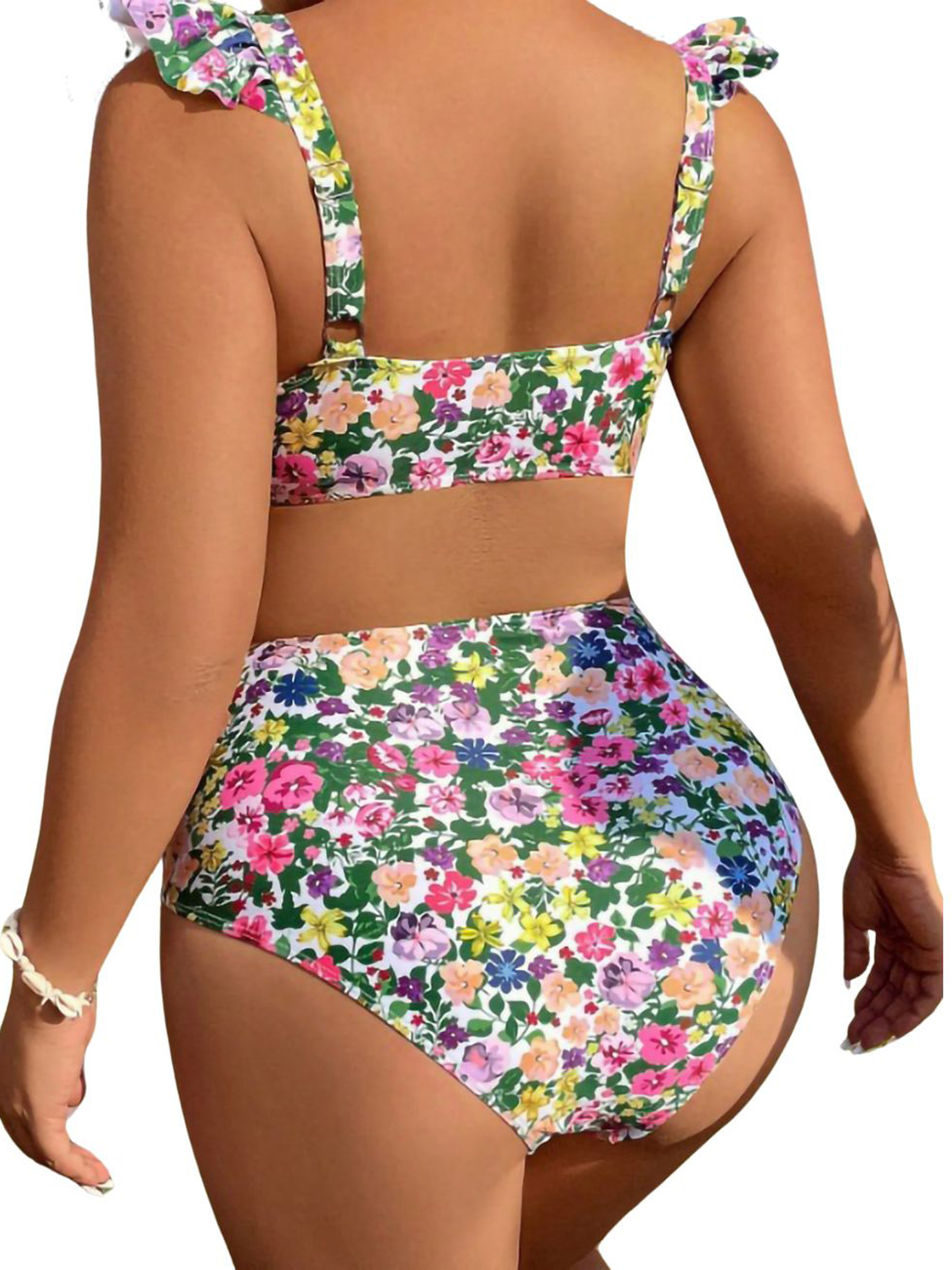 Bikini tiro alto floral pinki 2