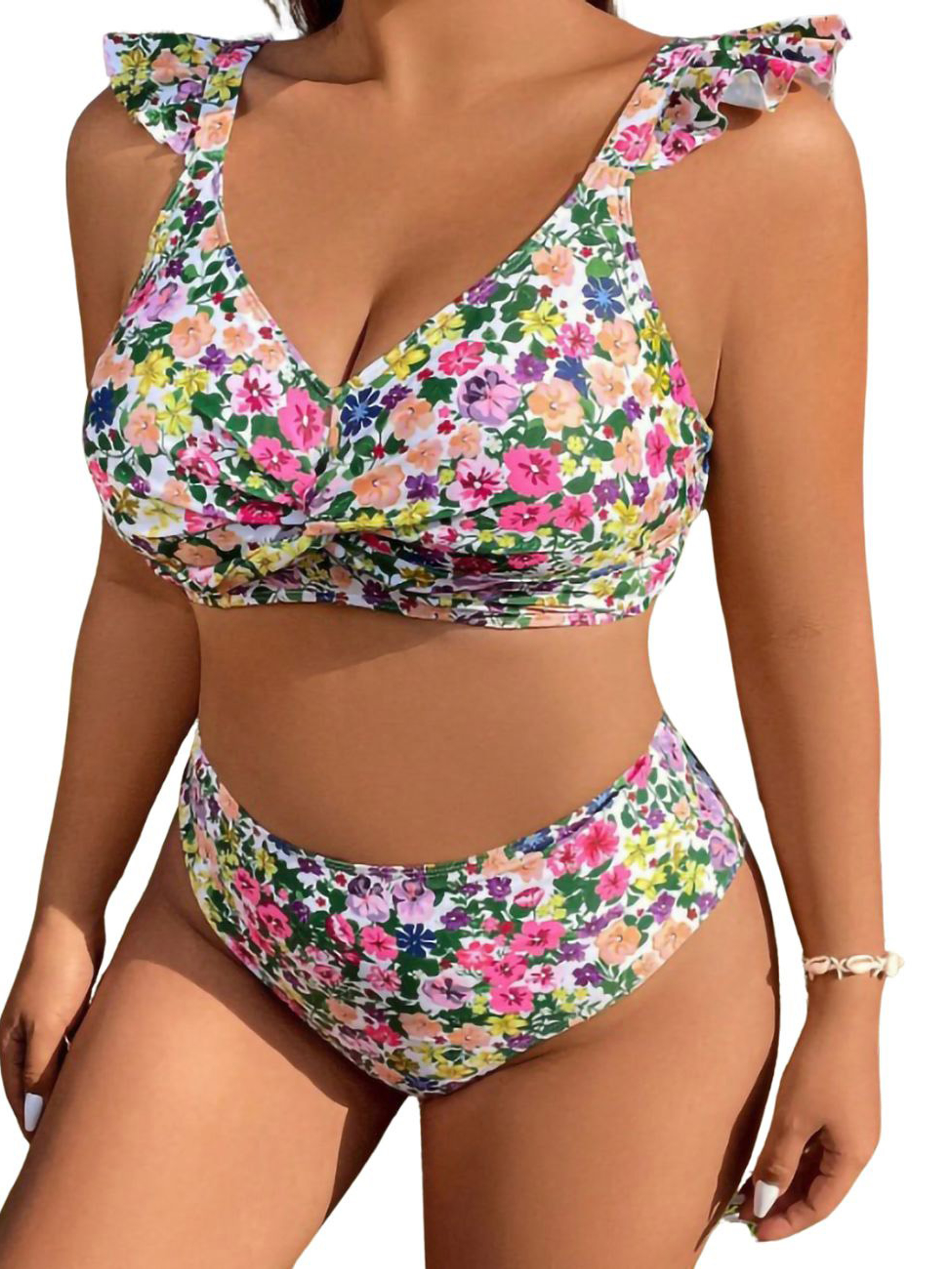 Bikini tiro alto floral pinki 1