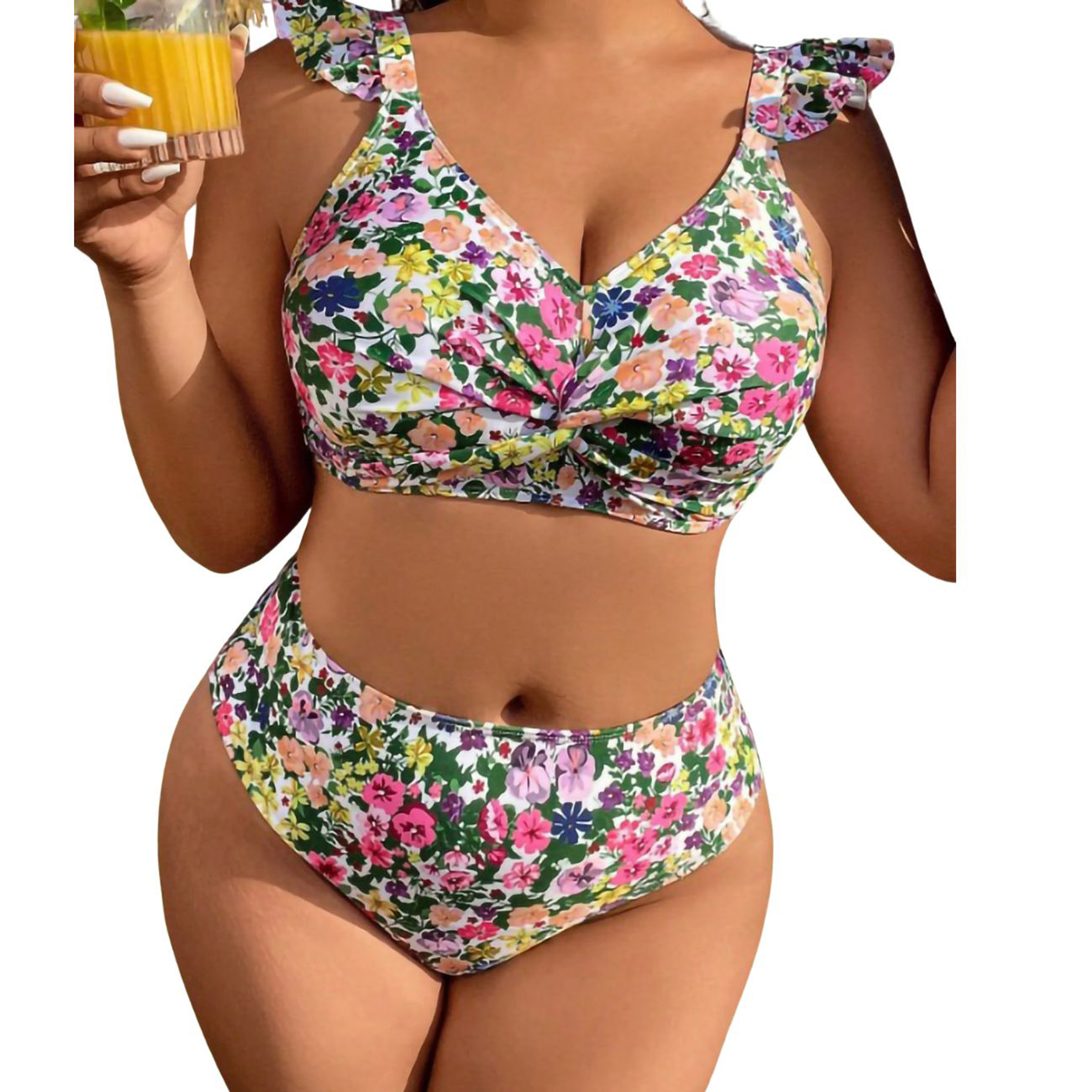 Bikini tiro alto floral pinki 3