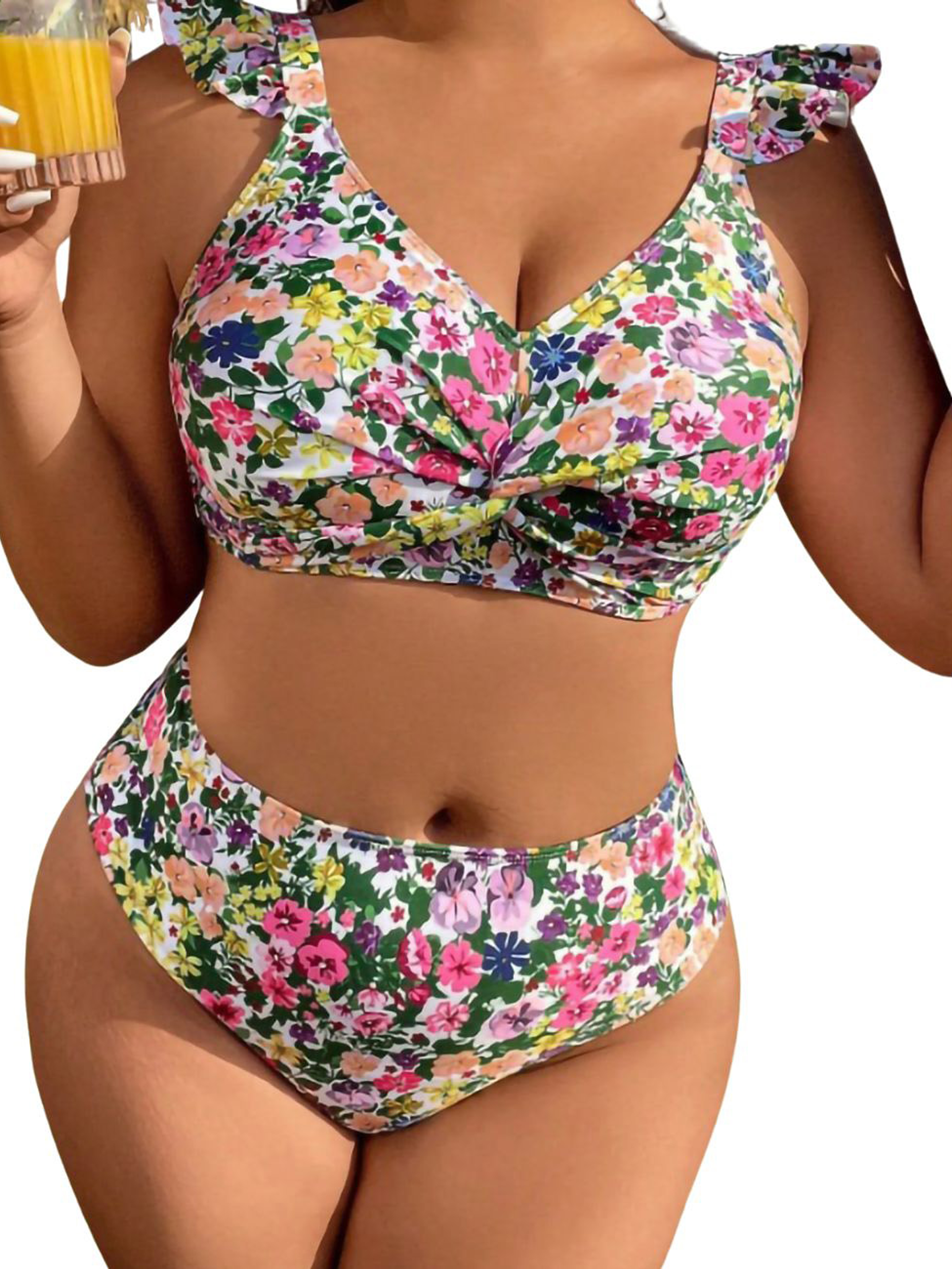 Bikini tiro alto floral pinki 3