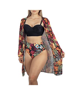 Bikini tiro alto + salida playa Black