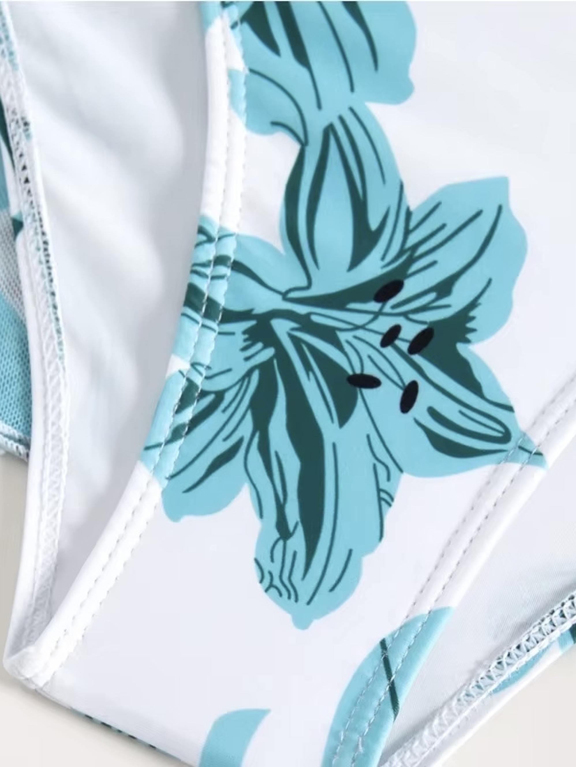 Bikini tiro Medio Cairo Blanco hojas + Kimono 3