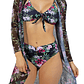 Bikini tiro Medio Cairo Negro floral + Kimono - Miniatura 1