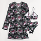 Bikini tiro Medio Cairo Negro floral + Kimono - Miniatura 5