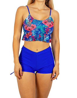 Bikini tiro alto short Camil Azul