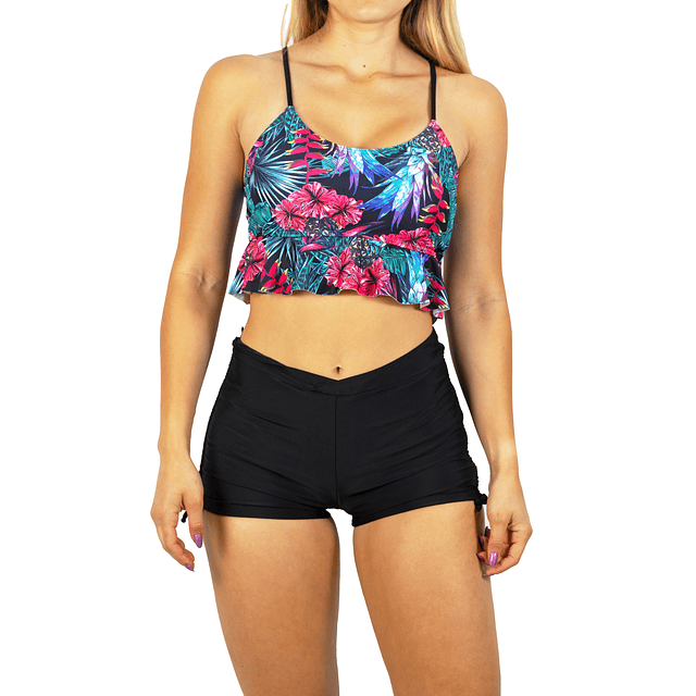 Bikini tiro alto short Camil Negro