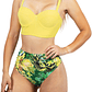 Bikini tiro alto + salida playa Yellow tropical - Miniatura 1