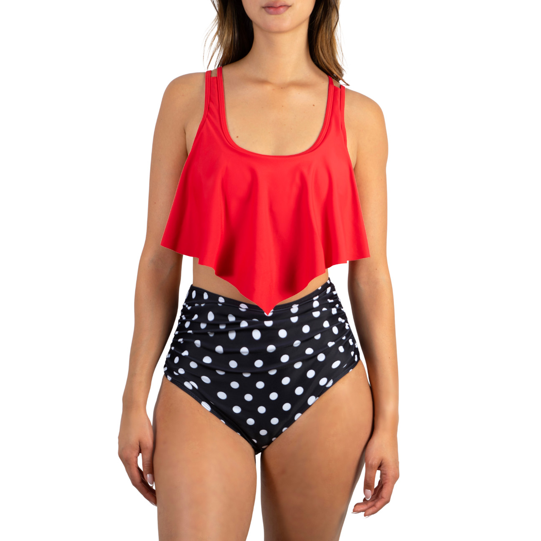 Bikini tiro alto mujer top en punta Val Retro 1