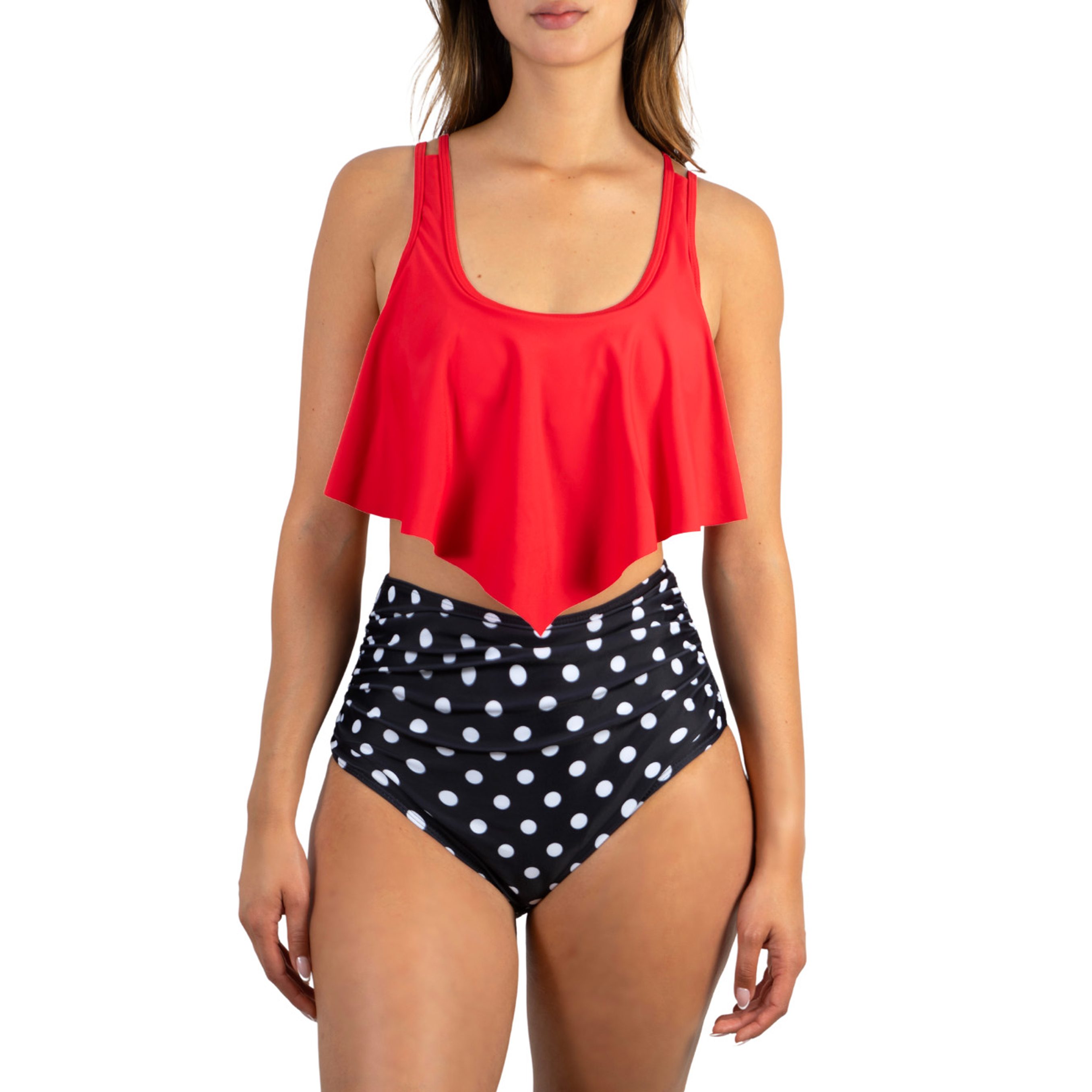 Bikini tiro alto mujer top en punta Val Retro 1