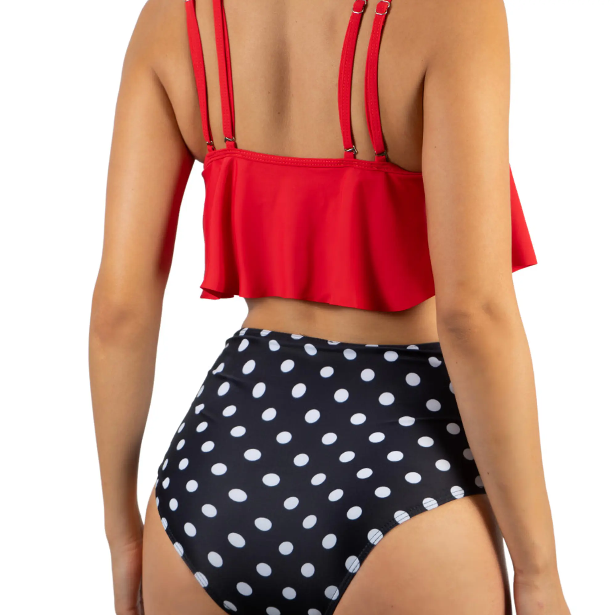 Bikini tiro alto mujer top en punta Val Retro 2