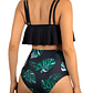 Bikini tiro alto mujer top en punta Val Negro Hojas - Miniatura 2