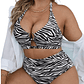 Bikini tiro alto Zebra print - Miniatura 1