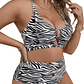Bikini tiro alto Zebra print - Miniatura 3