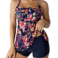 Tankini mujer short Kora azul y rosa - Miniatura 1