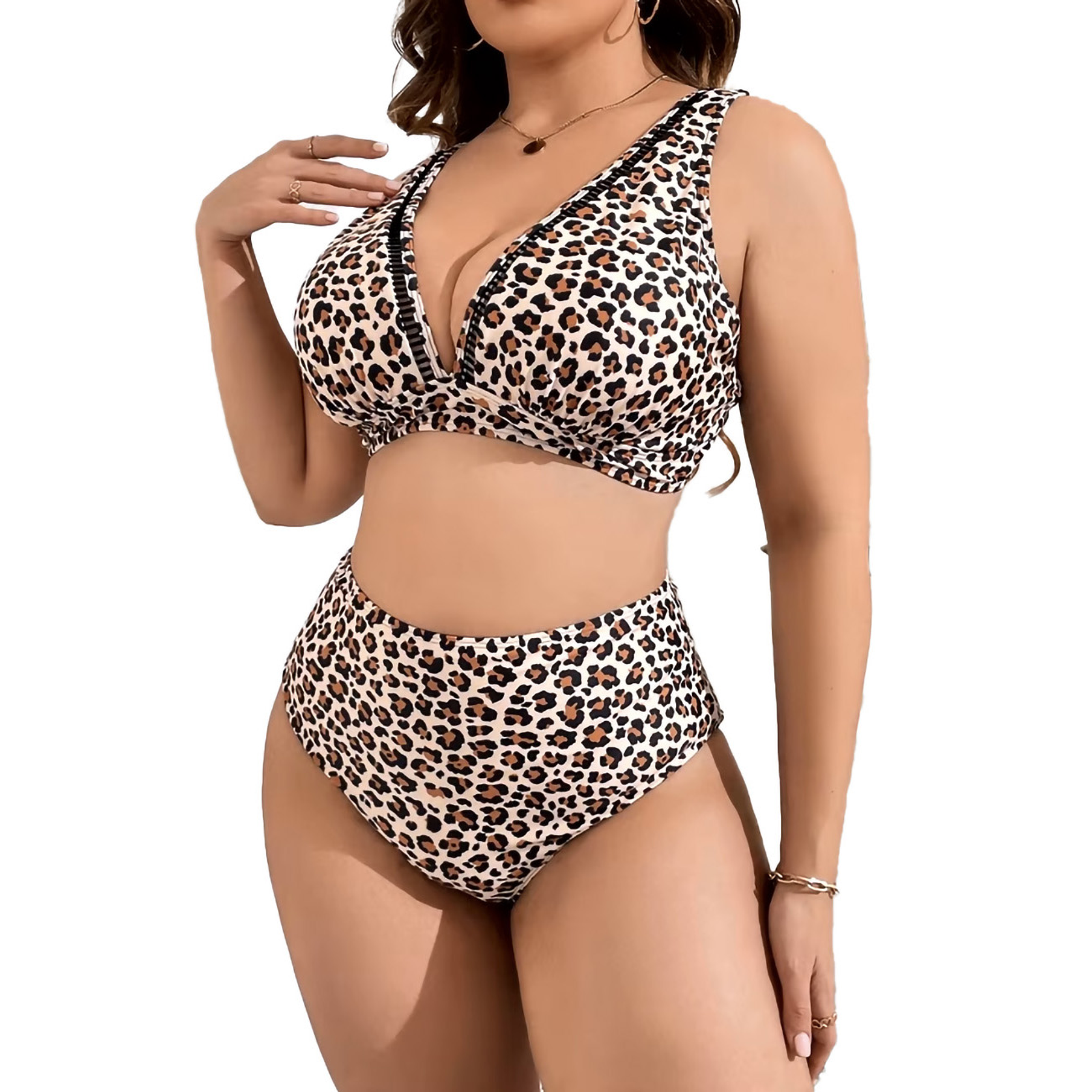 Bikini tiro alto animal print ao nang 1