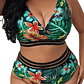 Bikini tiro alto transparencia Eagle floral tropico - Miniatura 1