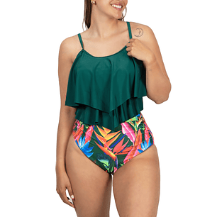 Bikini tiro alto Maori Verde