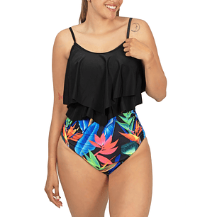 Bikini tiro alto Maori Negro