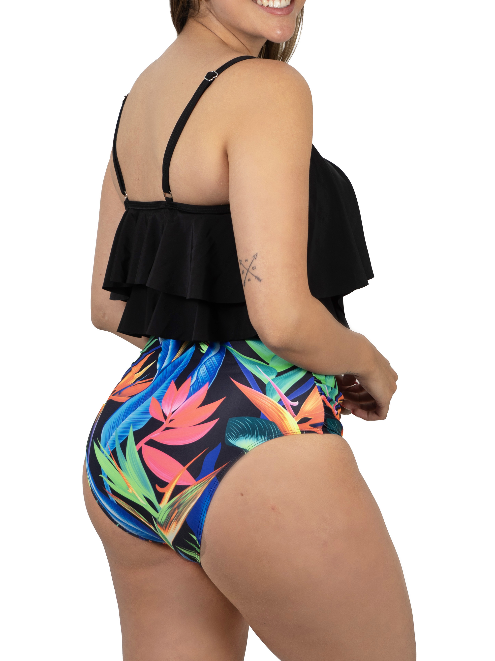 Bikini tiro alto Maori Negro 4
