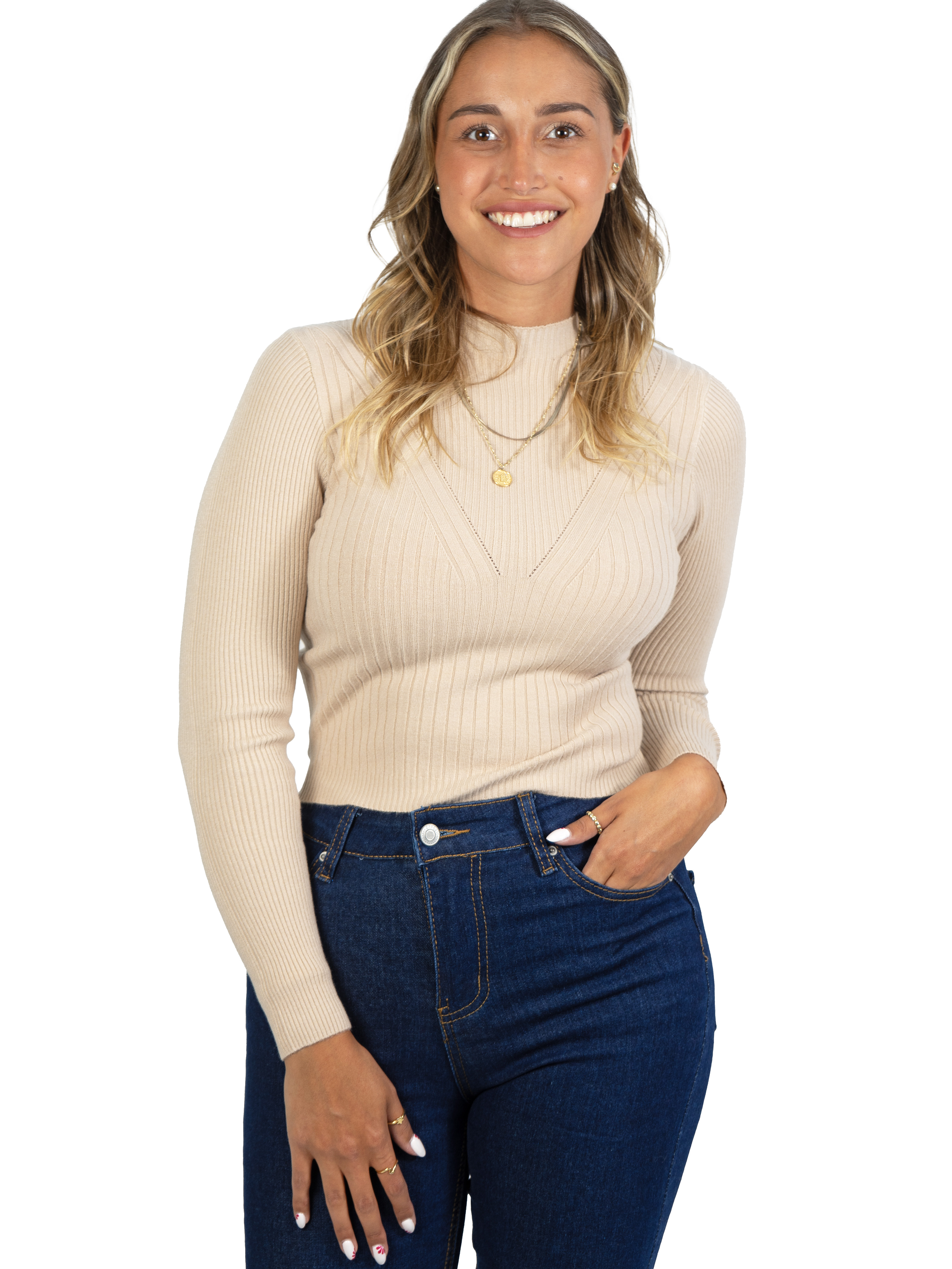 Sweater beatle mujer cuello medio colores crop diseño Isis 10