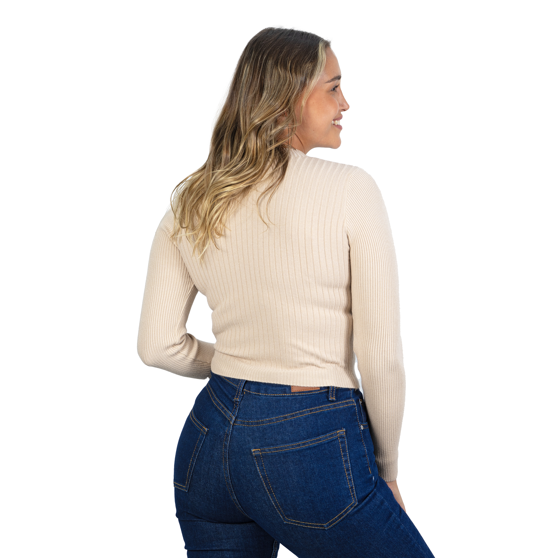 Sweater beatle mujer cuello medio colores crop diseño Isis 11