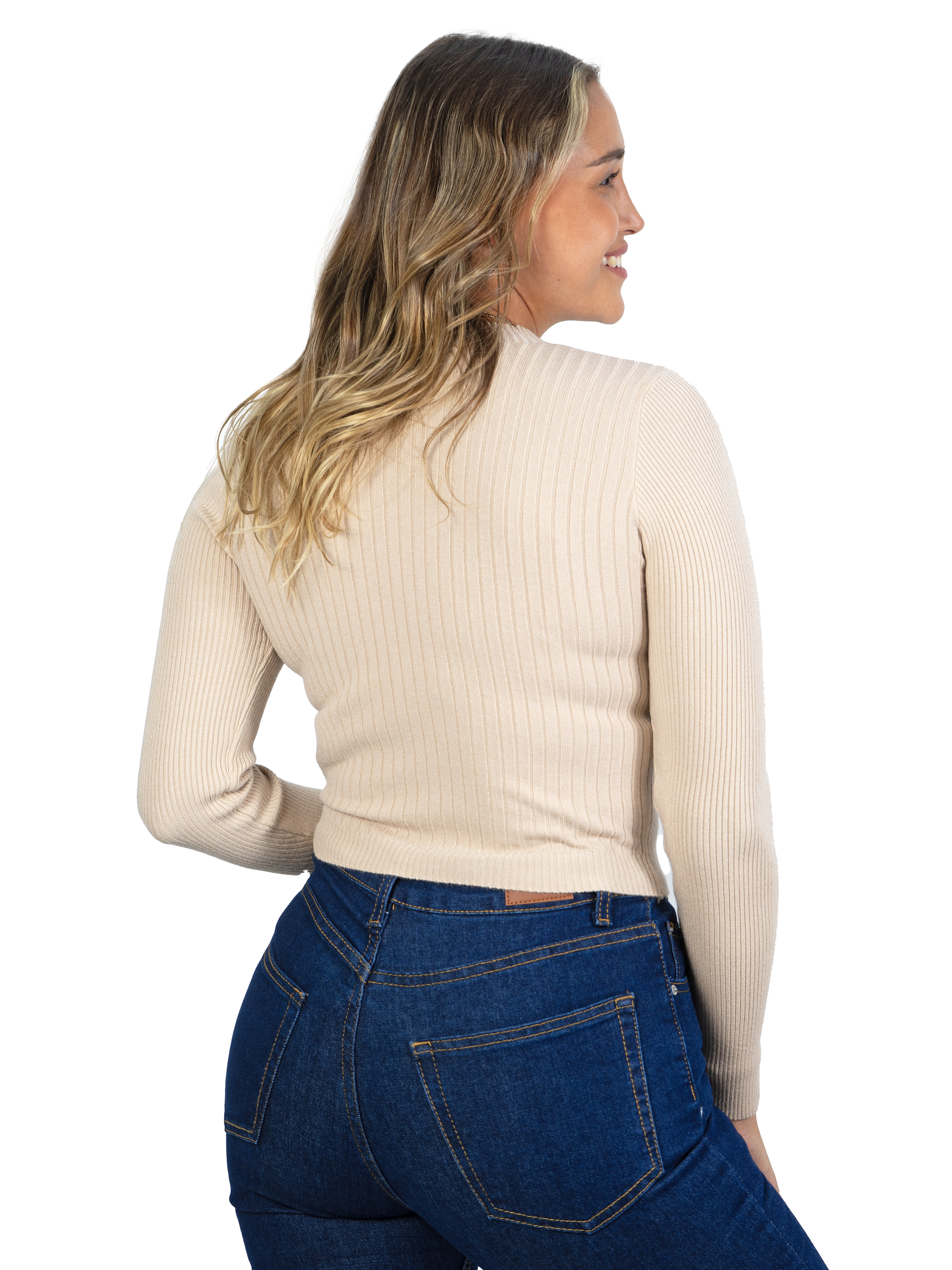 Sweater beatle mujer cuello medio colores crop diseño Isis 11