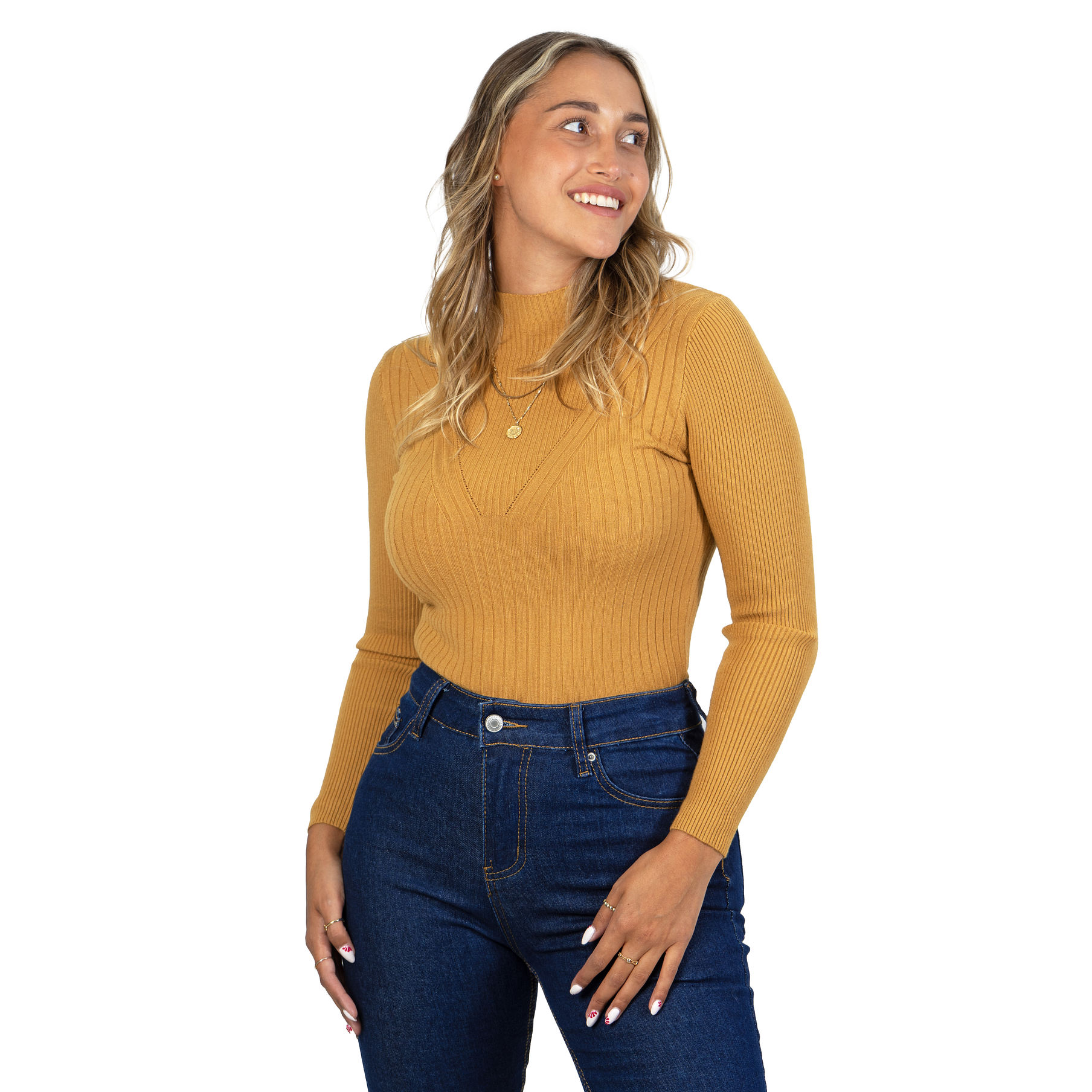 Sweater beatle mujer cuello medio colores crop diseño Isis 15