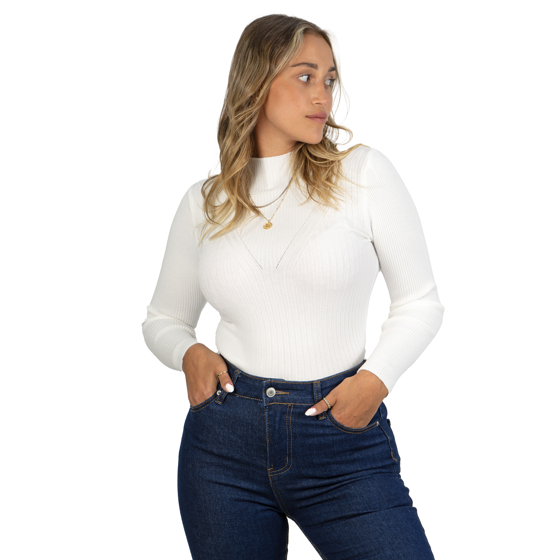 Sweater beatle mujer cuello medio colores crop diseño Isis 18