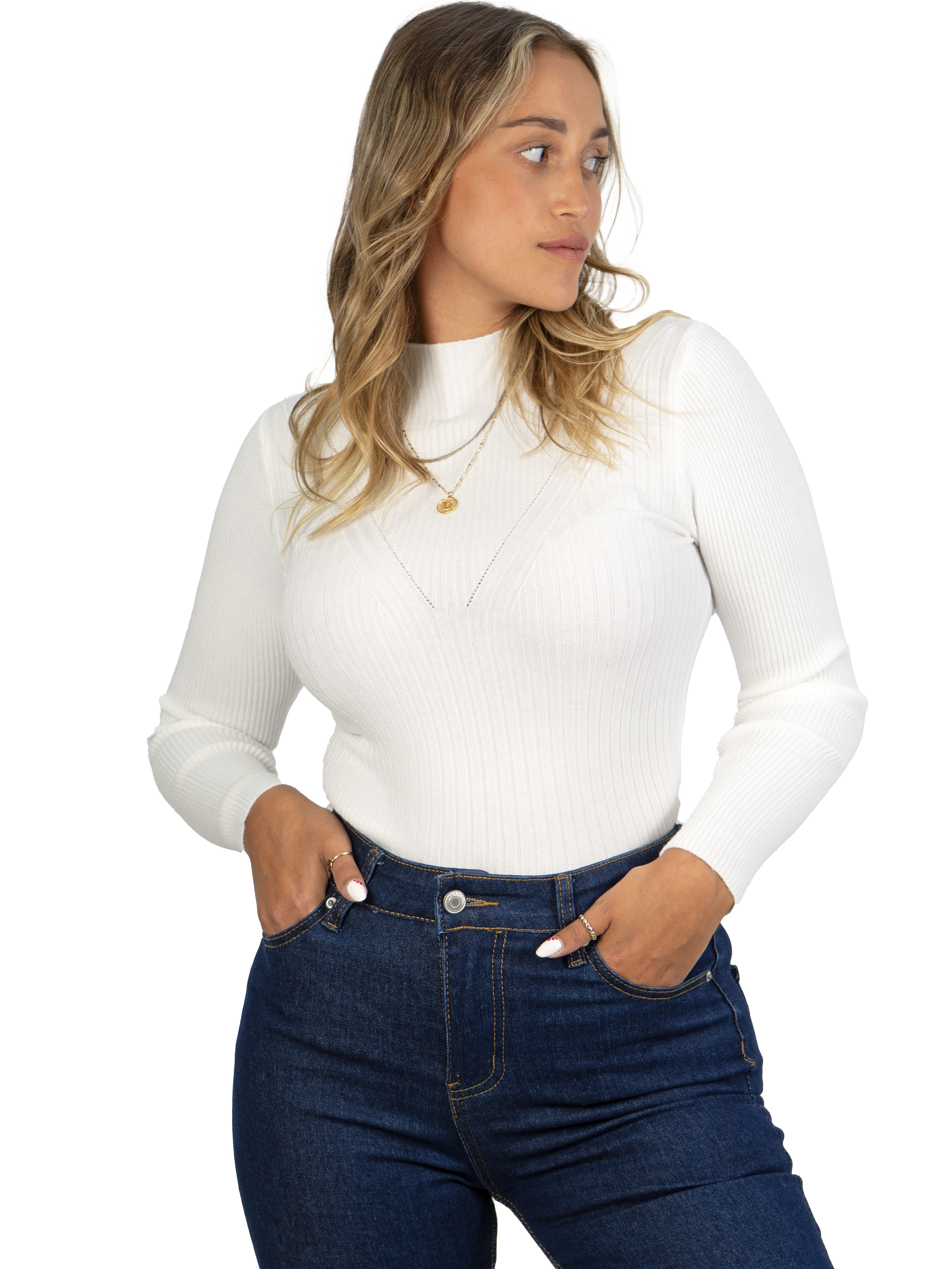 Sweater beatle mujer cuello medio colores crop diseño Isis 18