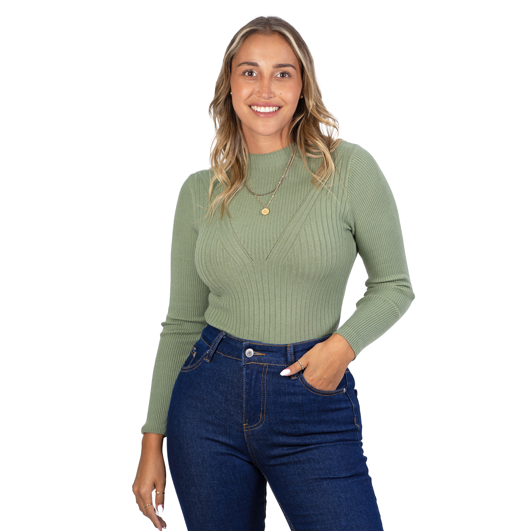 Sweater beatle mujer cuello medio colores crop diseño Isis 1