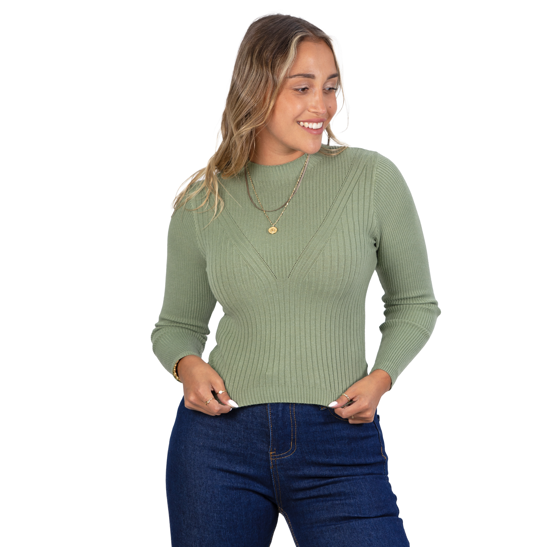 Sweater beatle mujer cuello medio colores crop diseño Isis 2