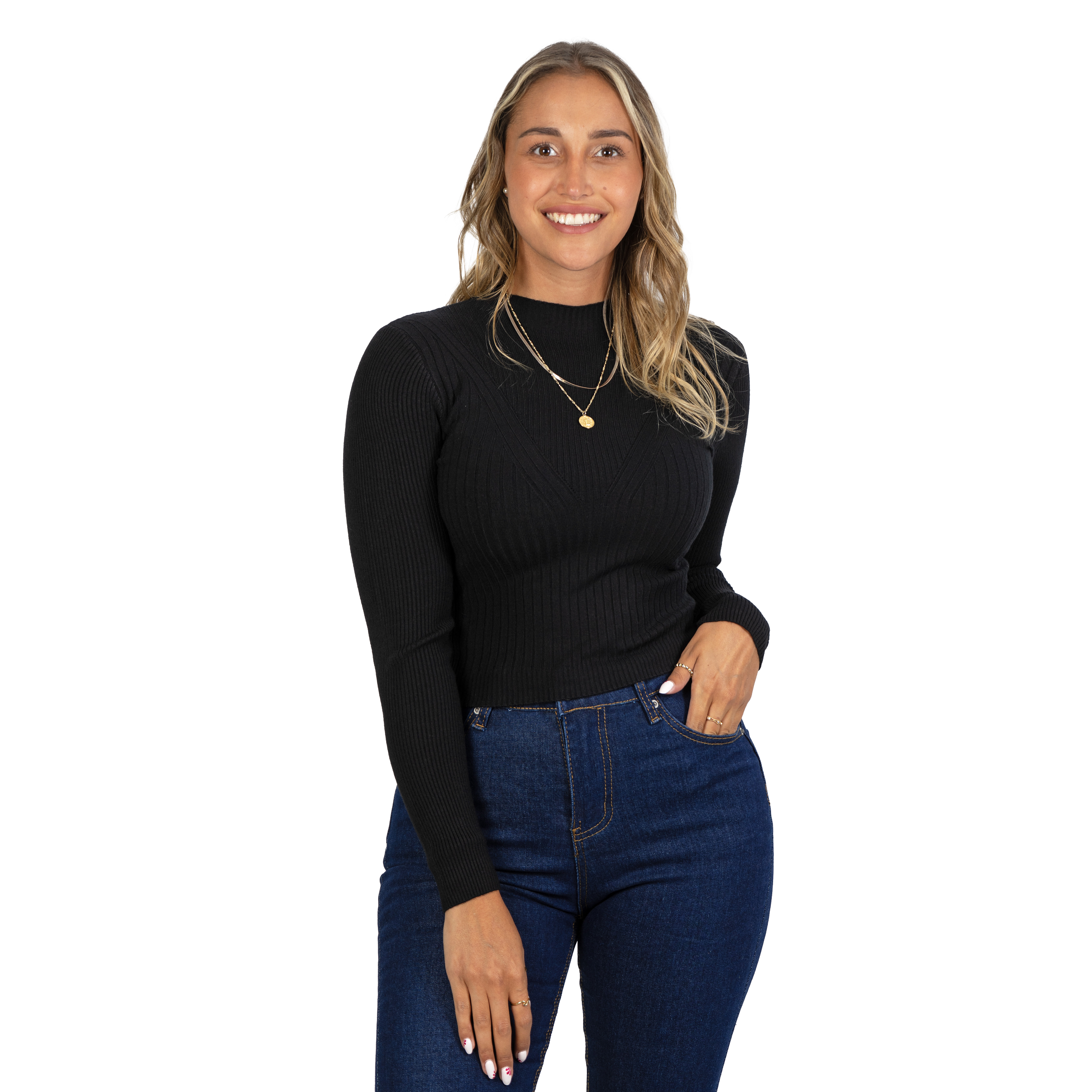 Sweater beatle mujer cuello medio colores crop diseño Isis 22