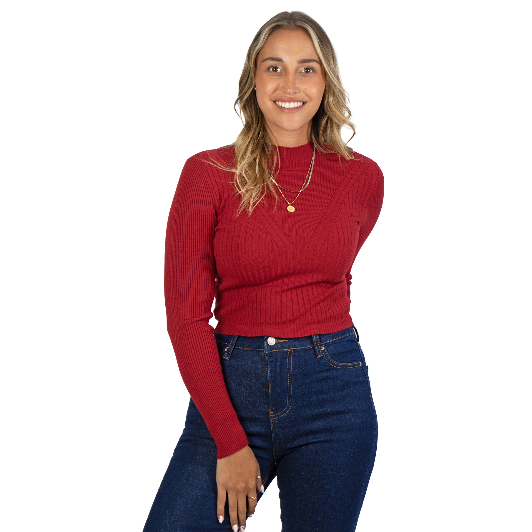 Sweater beatle mujer cuello medio colores crop diseño Isis 25