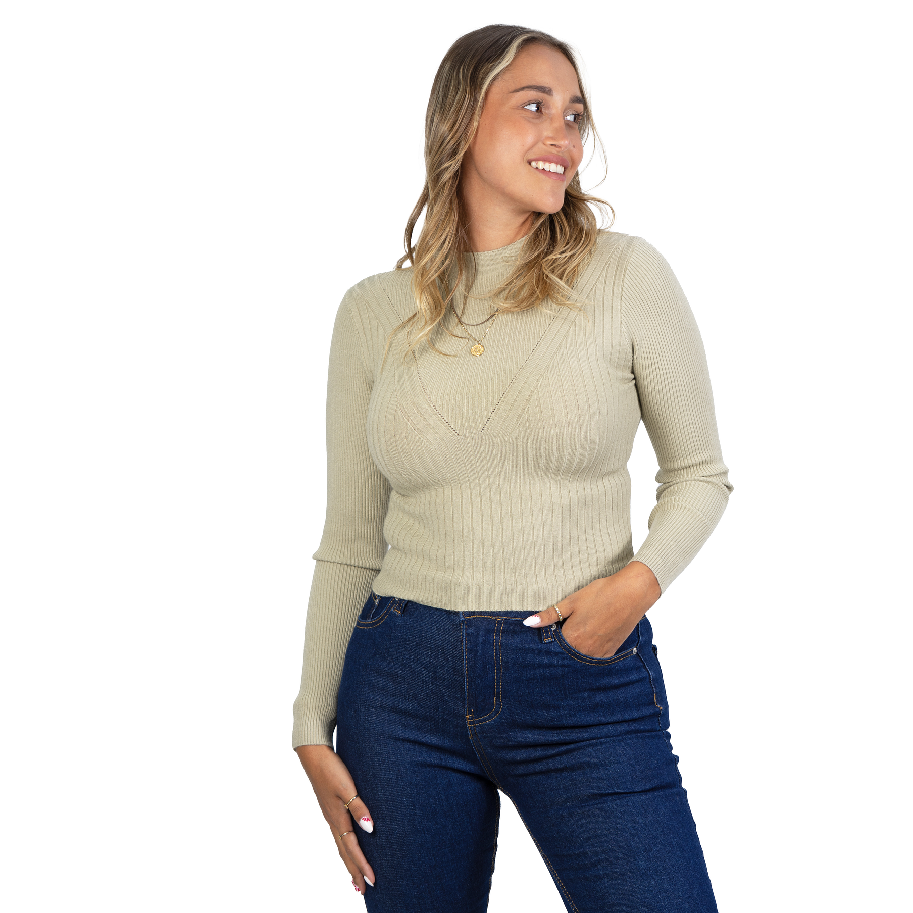 Sweater beatle mujer cuello medio colores crop diseño Isis 27