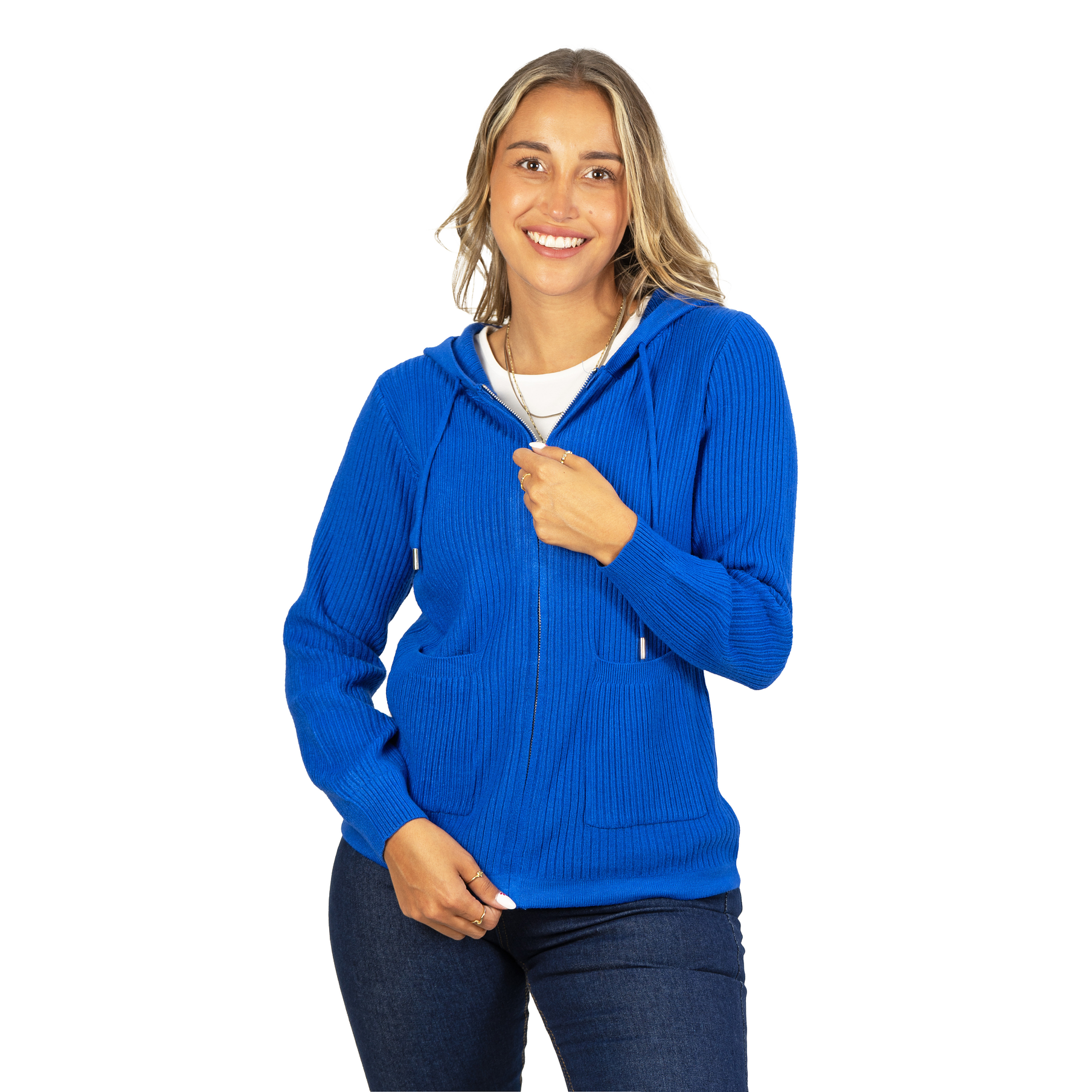 Chaleco mujer cierre gorro básico colores Eva 2