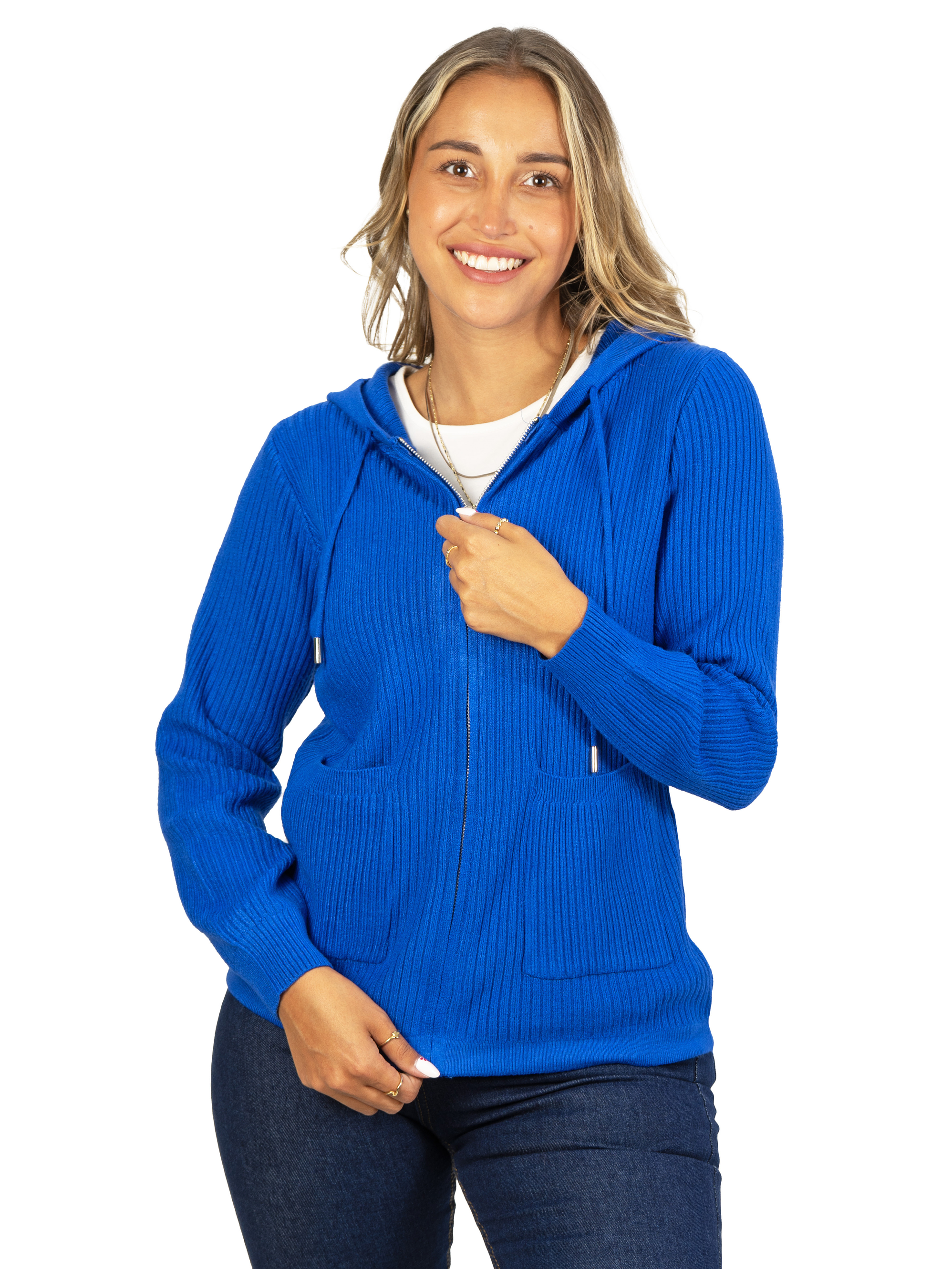 Chaleco mujer cierre gorro básico colores Eva 2