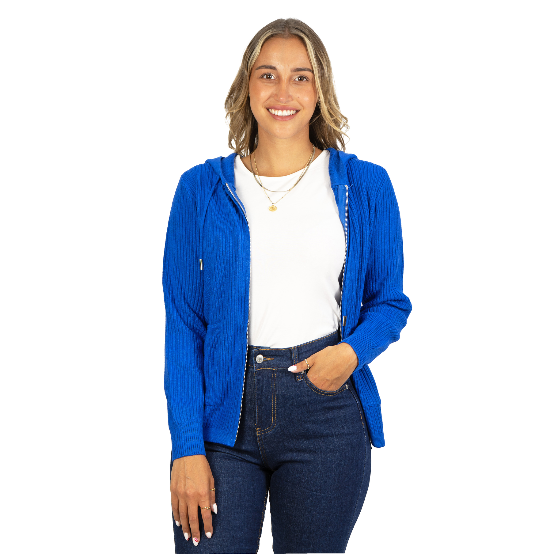 Chaleco mujer cierre gorro básico colores Eva 3