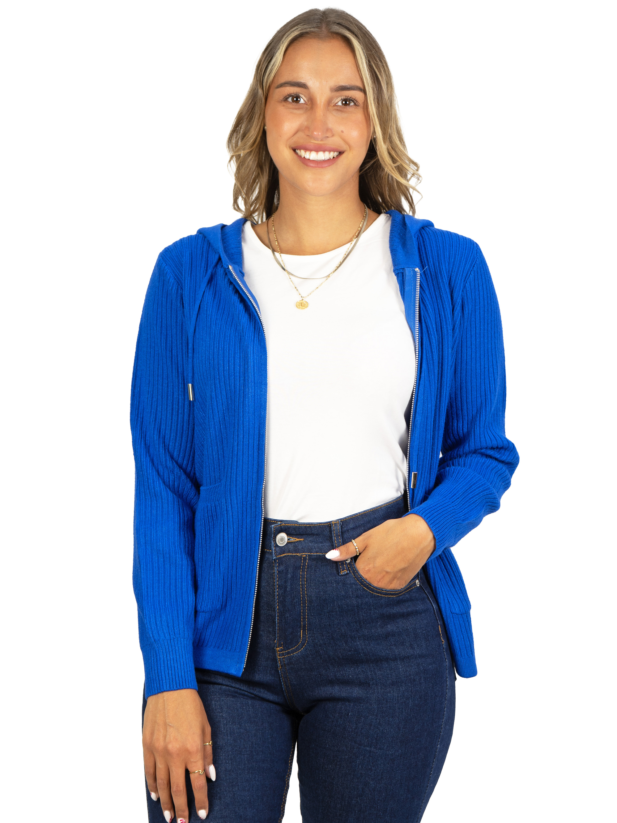 Chaleco mujer cierre gorro básico colores Eva 3