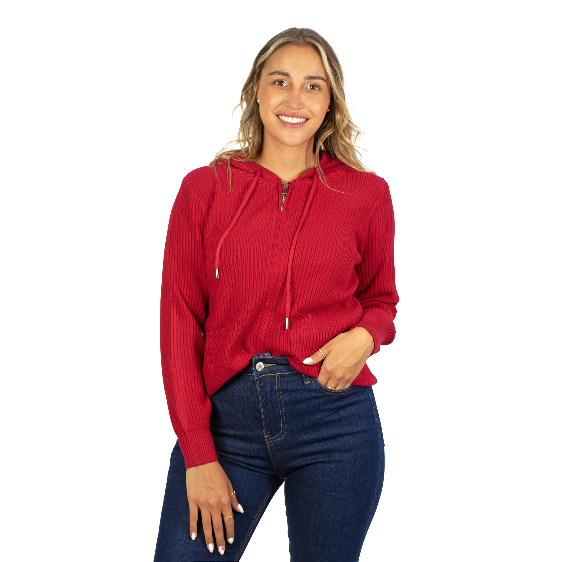 Chaleco mujer cierre gorro básico colores Eva 5