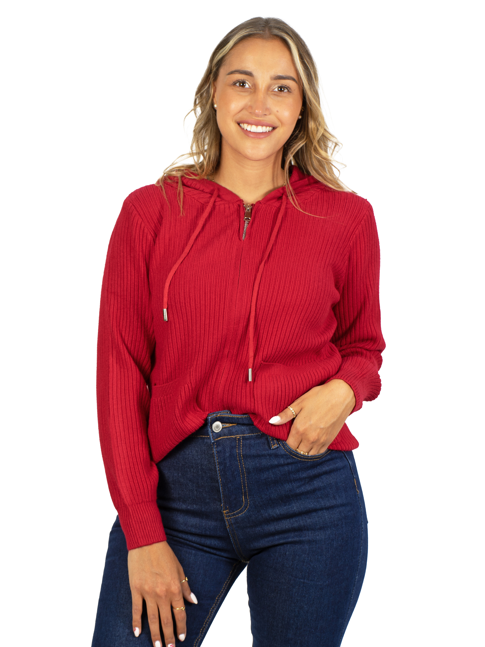 Chaleco mujer cierre gorro básico colores Eva 5