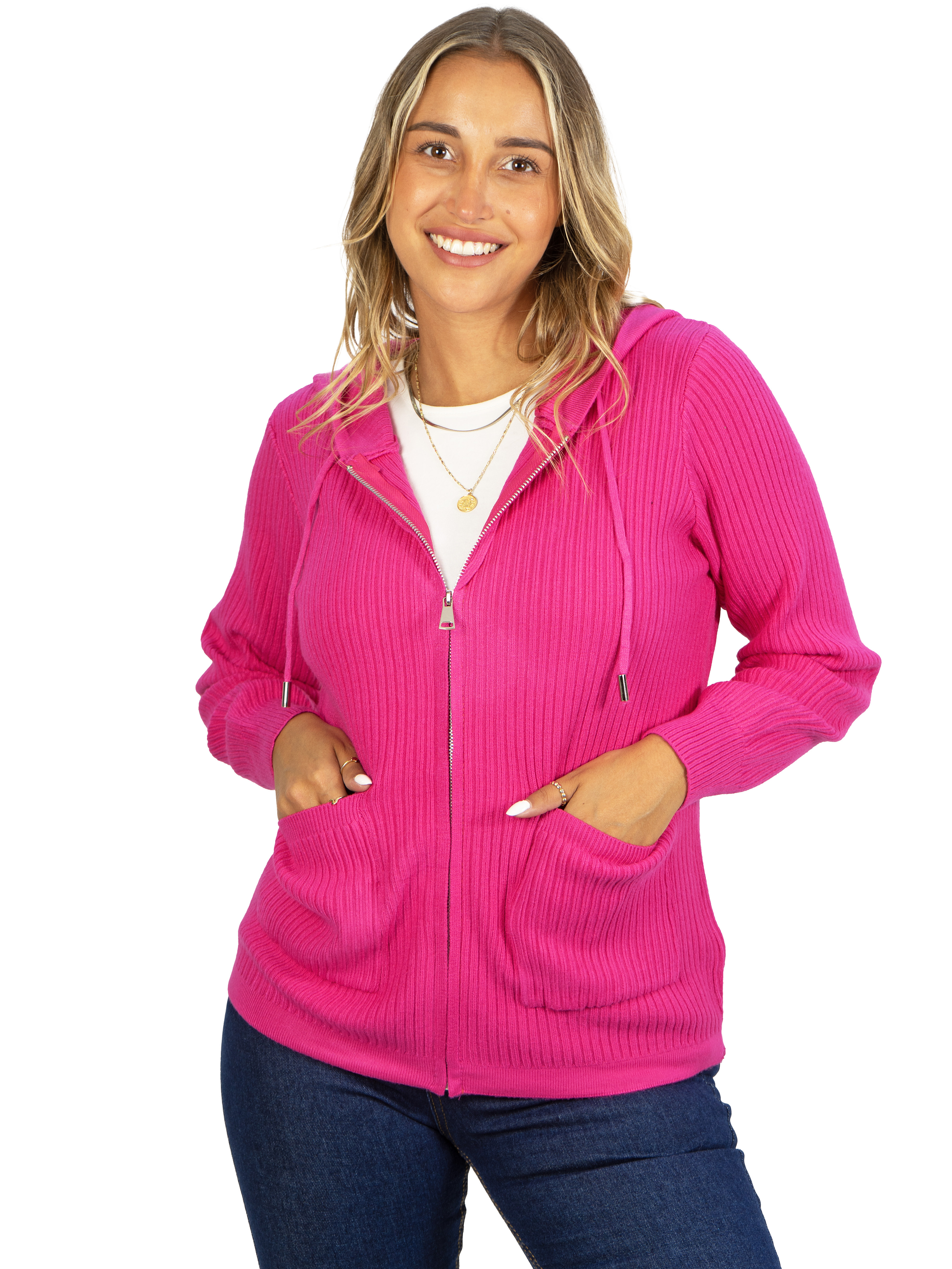 Chaleco mujer cierre gorro básico colores Eva 9