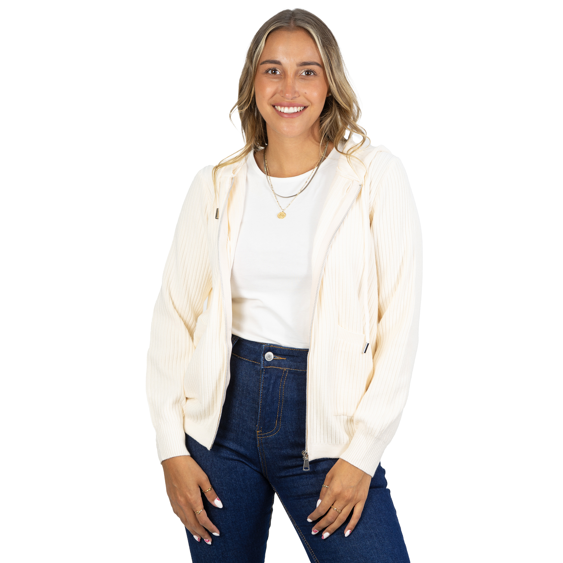 Chaleco mujer cierre gorro básico colores Eva 10