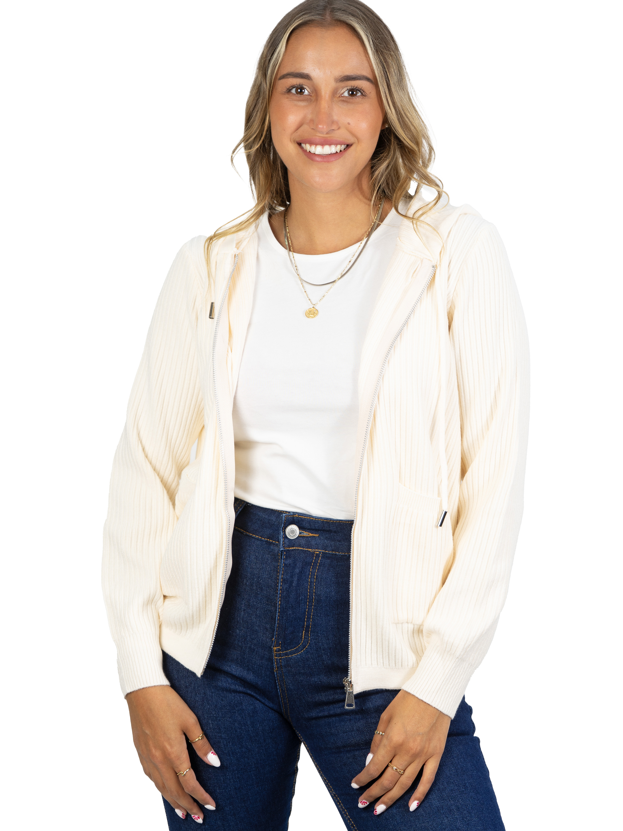 Chaleco mujer cierre gorro básico colores Eva 10