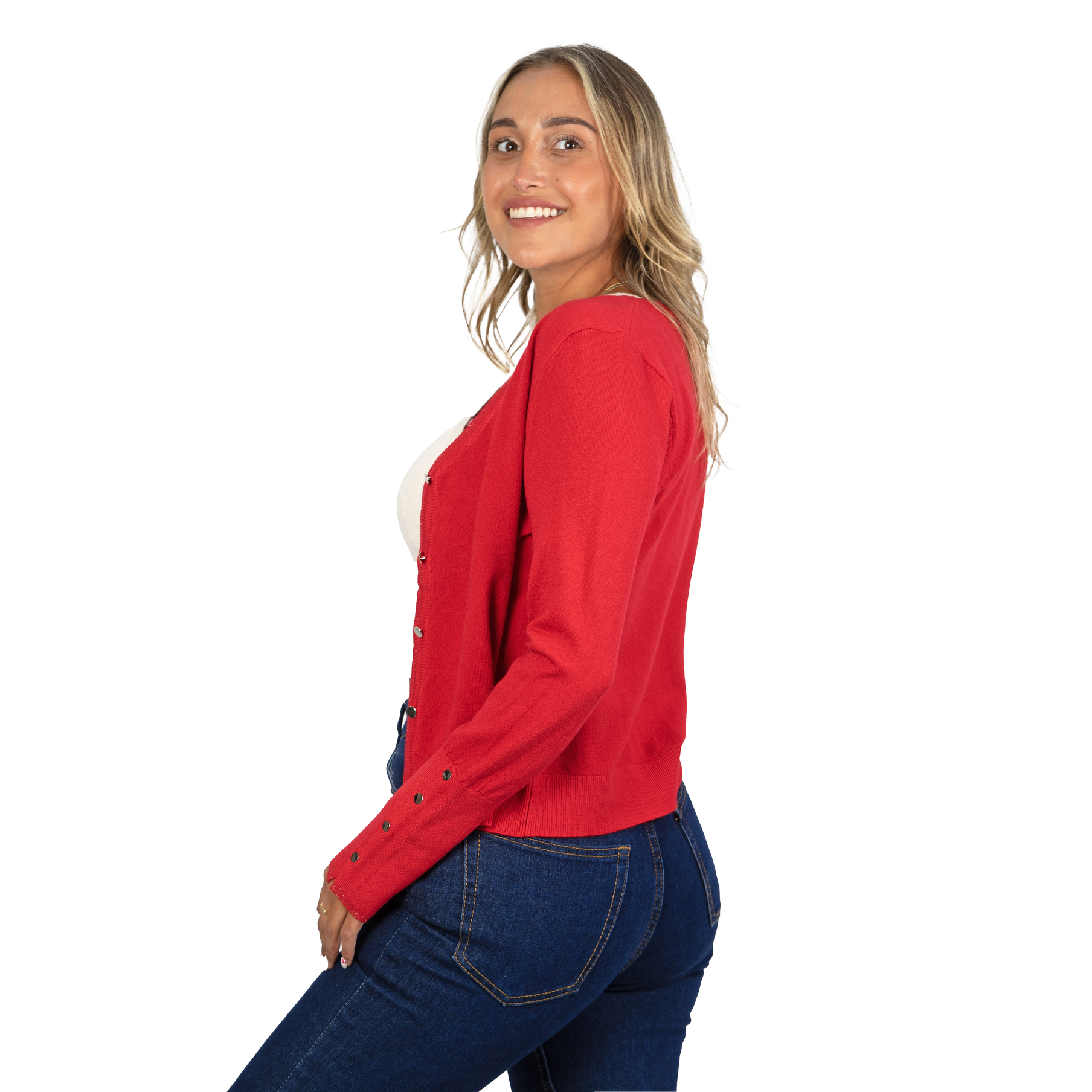 Chaleco mujer básico botones brillos Lian  5