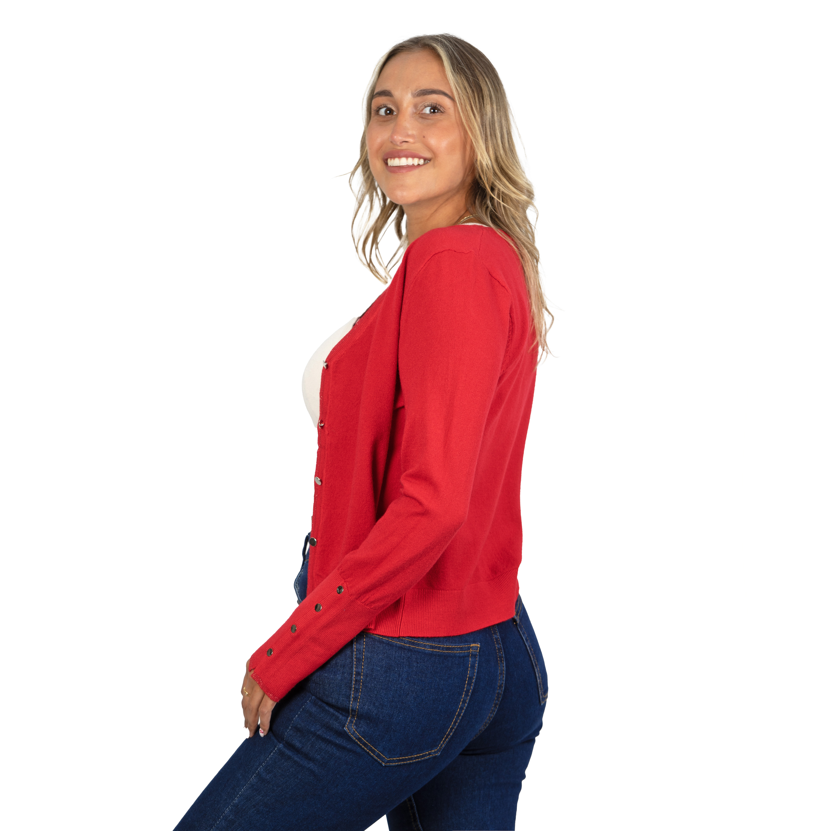 Chaleco mujer básico botones brillos Lian  5