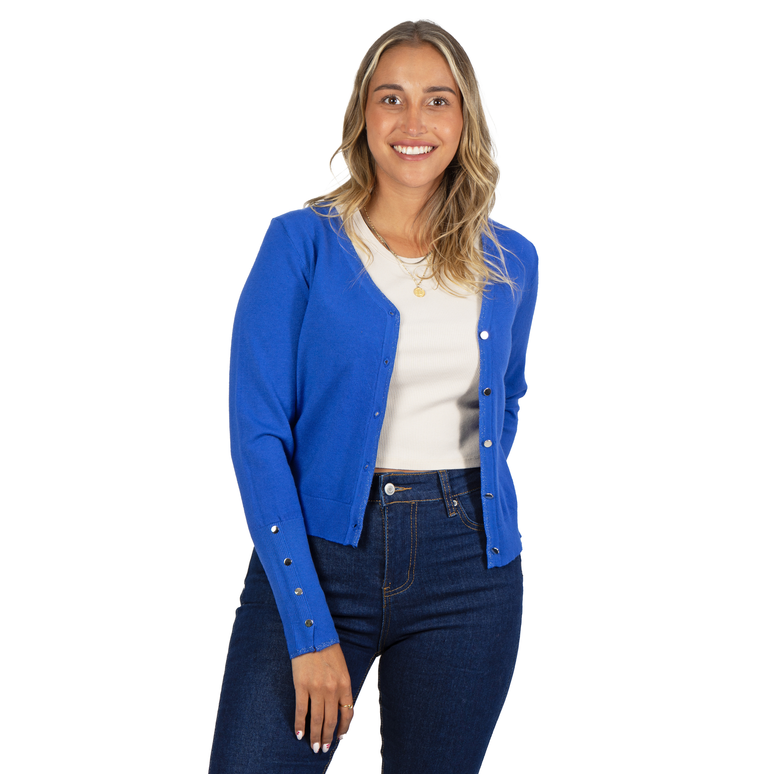 Chaleco mujer básico botones brillos Lian  13